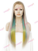 Premium Wig - Strawberry Blonde with Aqua Mint Under Lights Lace Front Wig-Lace Front Wig-UNIQSO EU