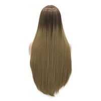 Premium Wig - Two-tone Tortilla Brown Long Straight Lace Front Wig-Lace Front Wig-UNIQSO EU