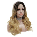 Rooted Dusty Blonde Long Wavy Daily Wig-Daily Wig-UNIQSO EU
