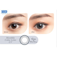 SEED Monthly Color Lens UV - Dark Gray-Colored Contacts-UNIQSO EU