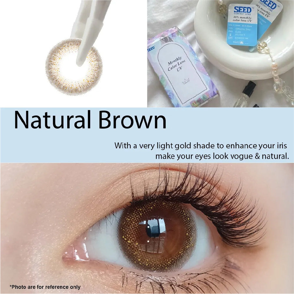 SEED Monthly Color Lens UV - Natural Bown-Colored Contacts-UNIQSO EU