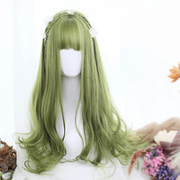 Sage Green Extra Long with Wavy Ends Lolita Wig-Lolita Wig-UNIQSO EU