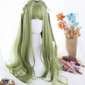 Sage Green Extra Long with Wavy Ends Lolita Wig-Lolita Wig-UNIQSO EU