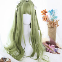 Sage Green Extra Long with Wavy Ends Lolita Wig-Lolita Wig-UNIQSO EU