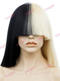 Cosplay Wig - Sia Cosplay Split Color Wig (Blunt Cut Bob)-Cosplay Wig-UNIQSO