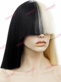 Cosplay Wig - Sia Cosplay Split Color Wig (Blunt Cut Bob)-Cosplay Wig-UNIQSO