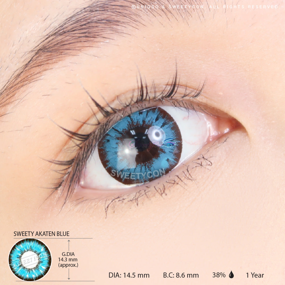 Sweety Akaten Blue (1 lens/pack)-Colored Contacts-UNIQSO EU