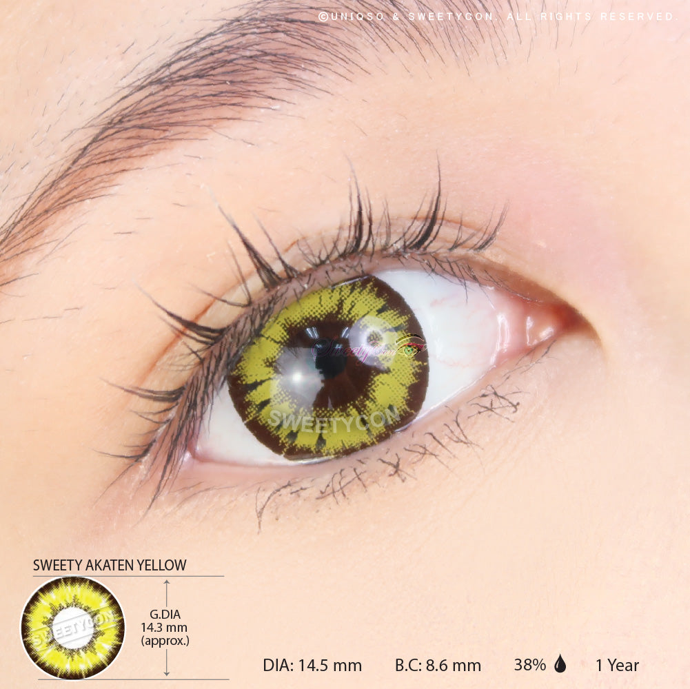 Sweety Akaten Yellow (1 lens/pack)-Colored Contacts-UNIQSO EU