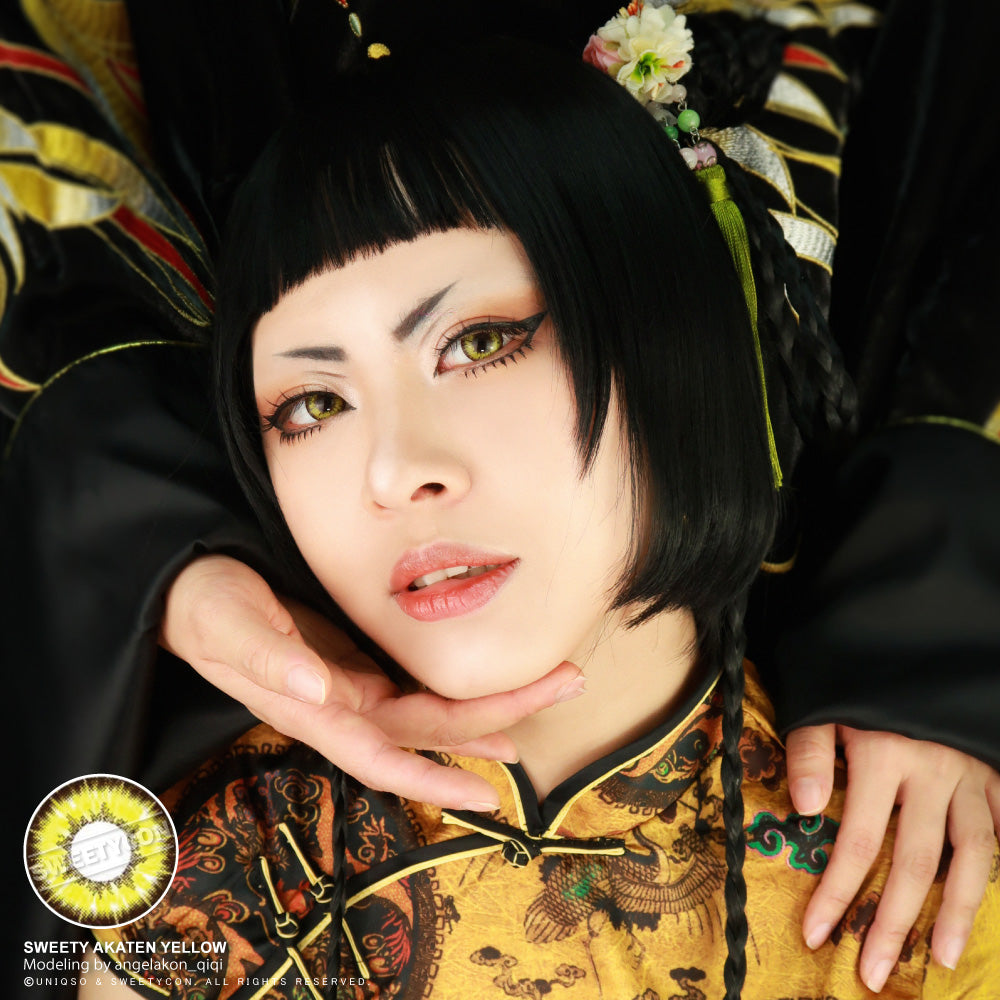 Sweety Akaten Yellow (1 lens/pack)-Colored Contacts-UNIQSO EU