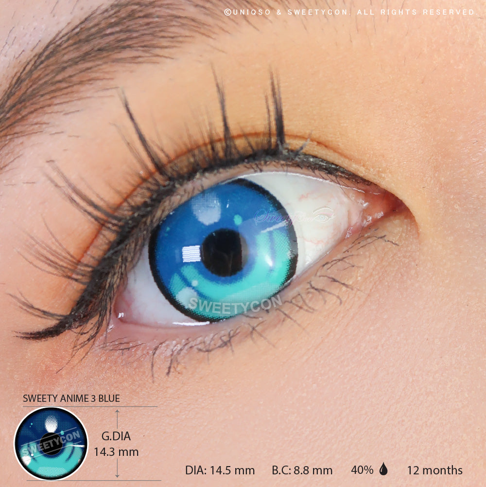 Sweety Anime 3 Blue (1 lens/pack)-Colored Contacts-UNIQSO EU