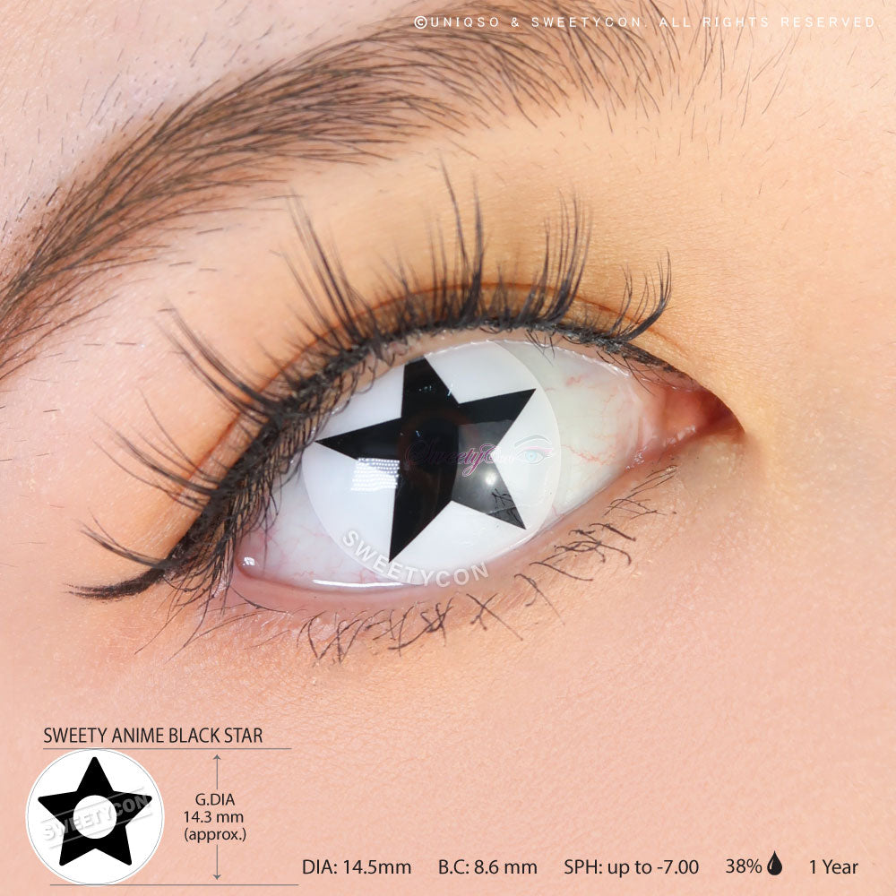 Sweety Anime Black Star (1 lens/pack)-Colored Contacts-UNIQSO EU