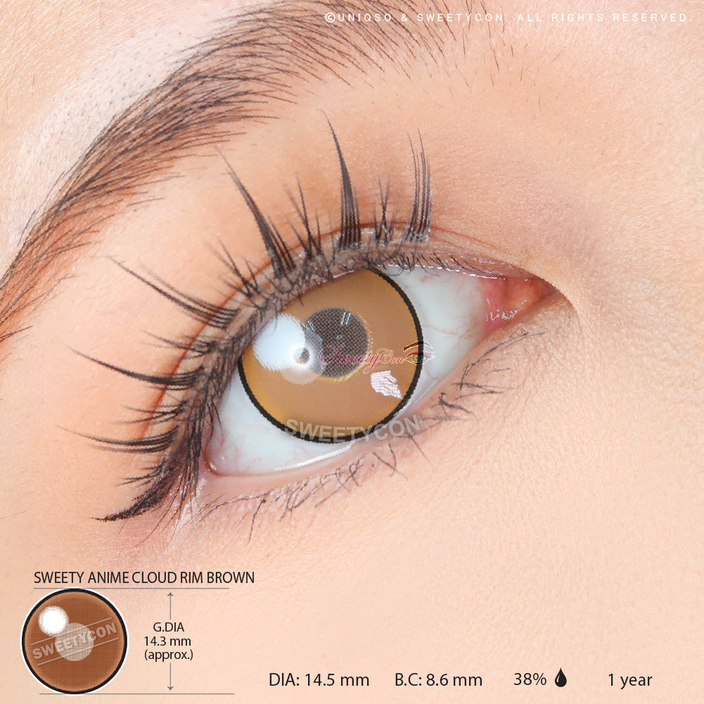 Sweety Anime Cloud Rim Brown (1 lens/pack)-Colored Contacts-UNIQSO EU