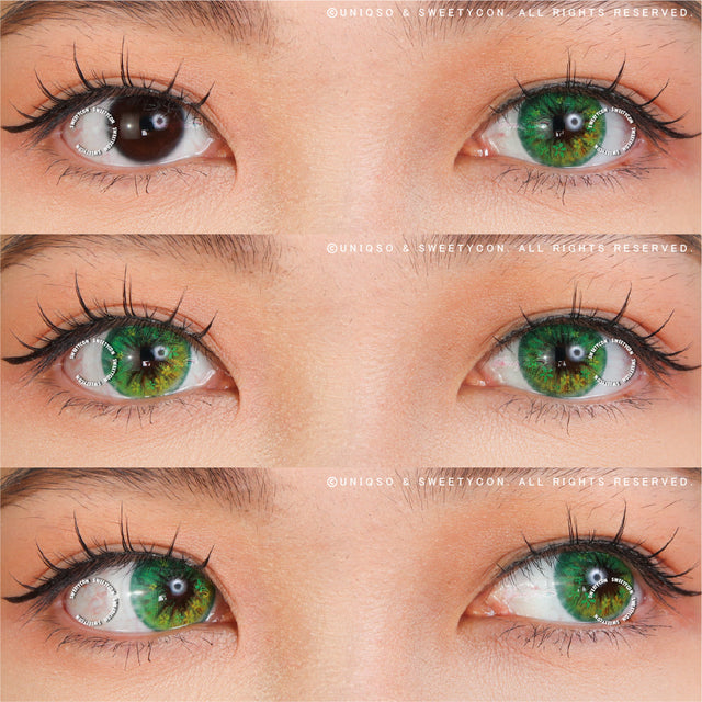 Sweety Anime Flower Green (1 lens/pack)-Colored Contacts-UNIQSO EU