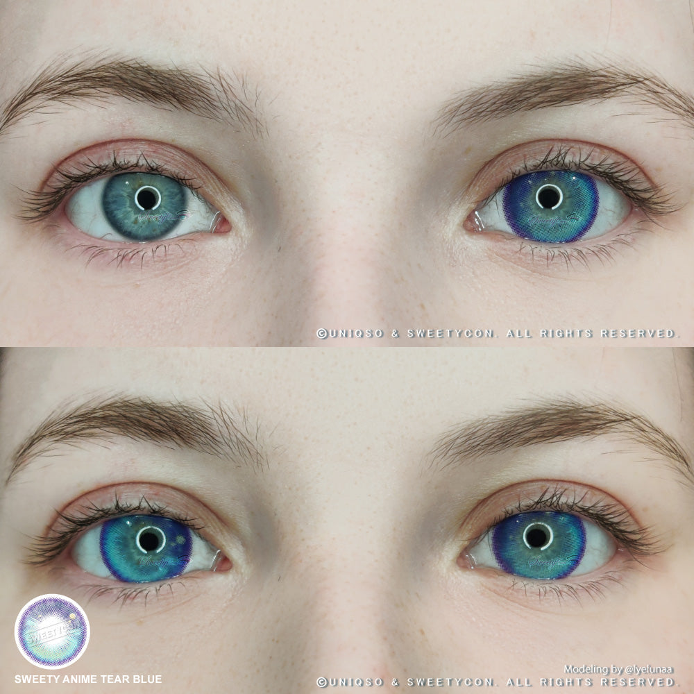 Sweety Anime Tear Blue (1 lens/pack)-Colored Contacts-UNIQSO EU