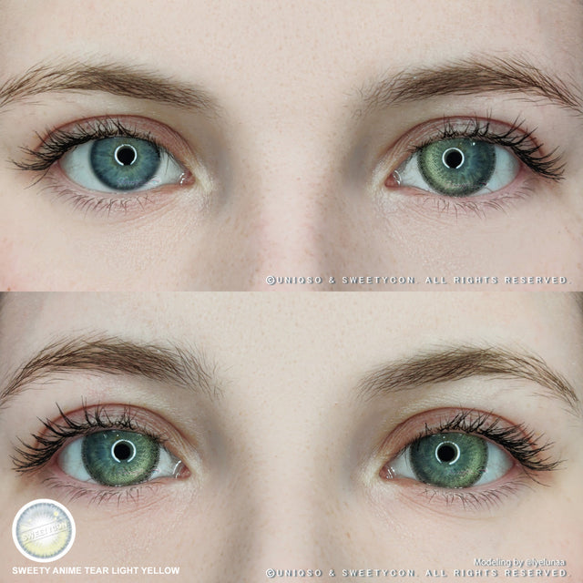Sweety Anime Tear Light Yellow (1 lens/pack)-Colored Contacts-UNIQSO EU