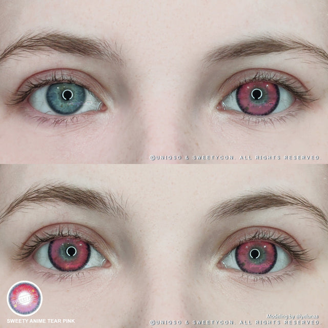 Sweety Anime Tear Pink (1 lens/pack)-Colored Contacts-UNIQSO EU