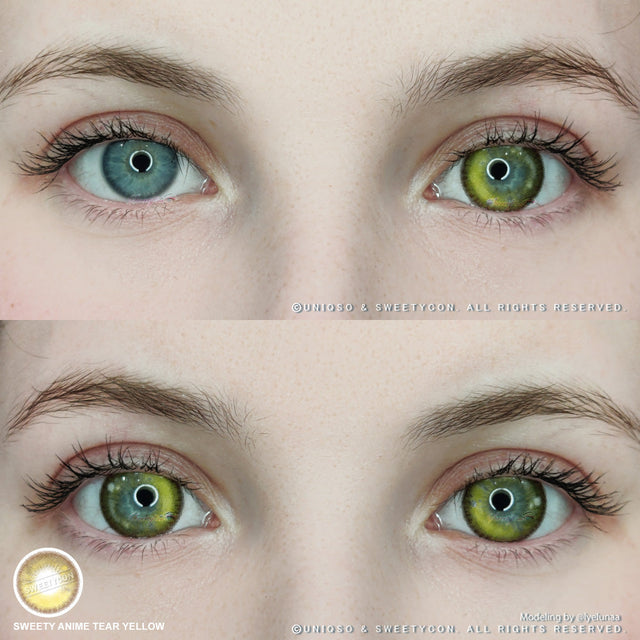 Sweety Anime Tear Yellow (1 lens/pack)-Colored Contacts-UNIQSO EU