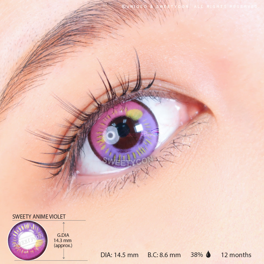 Sweety Anime Violet (1 lens/pack)-Colored Contacts-UNIQSO EU