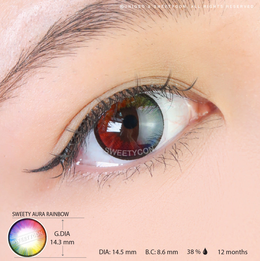 Sweety Aura Rainbow (1 lens/pack)-Colored Contacts-UNIQSO EU