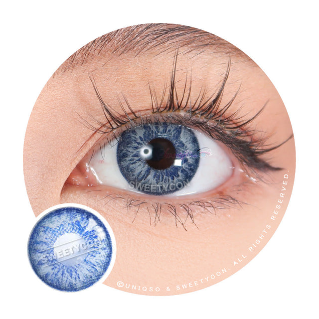 Sweety Blossom Blue Margarita (1 lens/pack)-Colored Contacts-UNIQSO EU