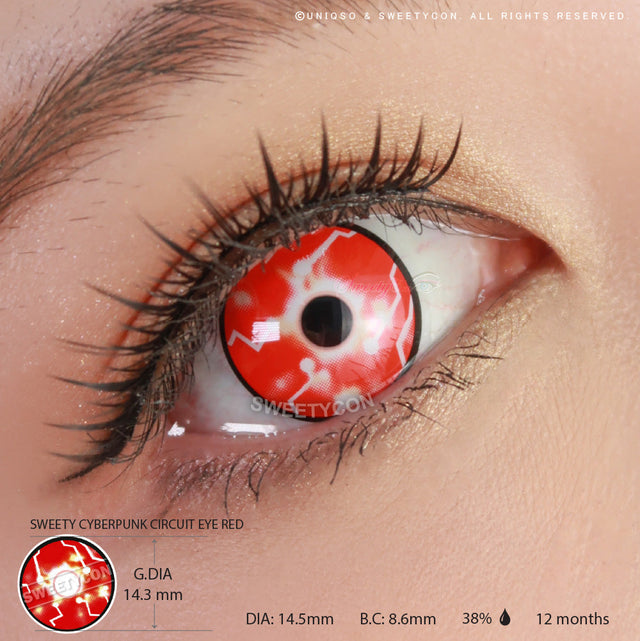Sweety Circuit Eye Red (1 lens/pack)-Crazy Contacts-UNIQSO EU