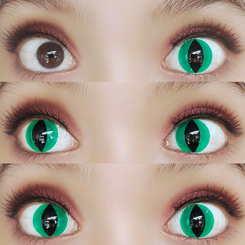 Sweety Crazy Alian Green Cat (1 lens/pack)-Crazy Contacts-UNIQSO EU