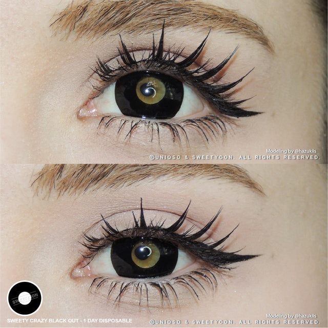 Sweety Crazy Black Out - 1 Day Disposable (1 lens/pack)-Colored Contacts-UNIQSO EU