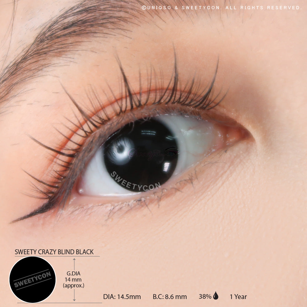 Sweety Crazy Blind Black (1 lens/pack)-Crazy Contacts-UNIQSO EU