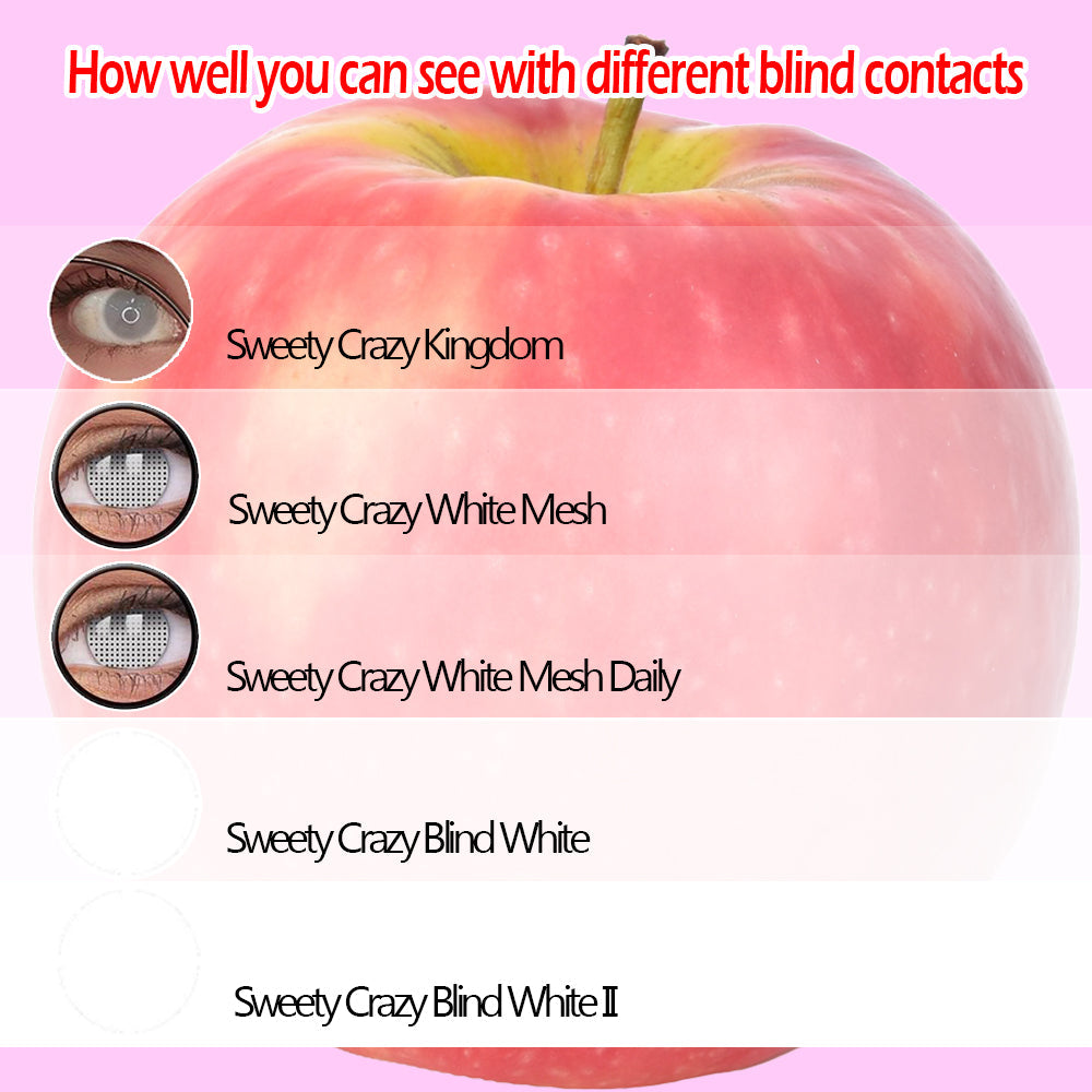 Sweety Crazy Blind White - Version II (1 lens/pack)-Crazy Contacts-UNIQSO EU