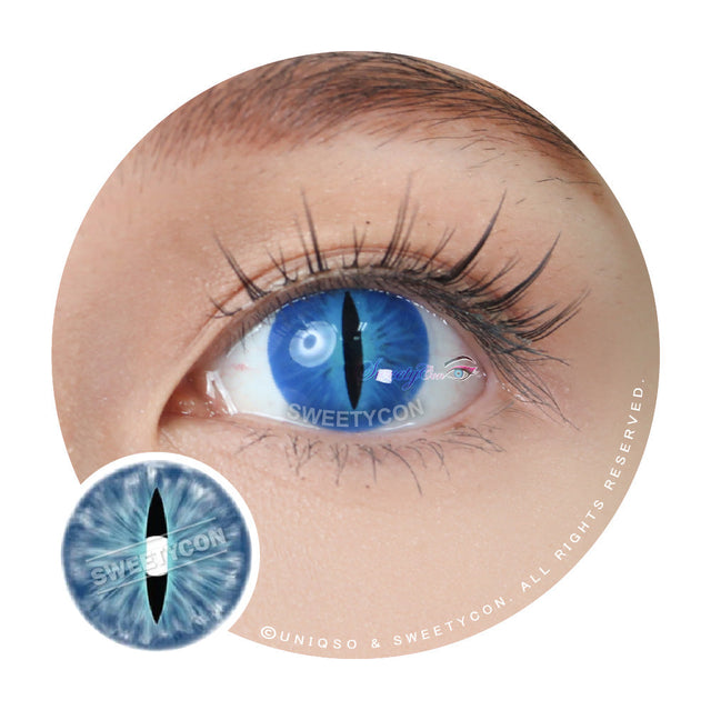 Sweety Crazy Blue Demon Eye / Cat Eye (New) (1 lens/pack)-Crazy Contacts-UNIQSO EU