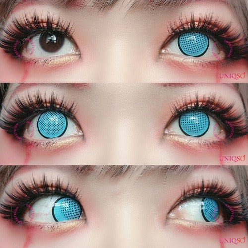 Sweety Crazy Cyan Mesh / Blue Screen with Black Rim (1 lens/pack)-Crazy Contacts-UNIQSO EU