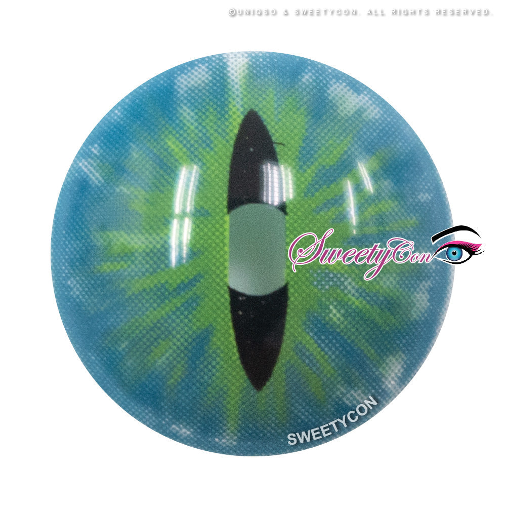 Sweety Crazy Dark Green Demon Eye / Cat Eye (New) (1 lens/pack)-Crazy Contacts-UNIQSO EU