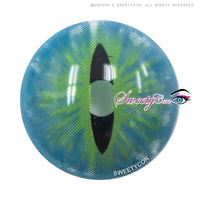 Sweety Crazy Dark Green Demon Eye / Cat Eye (New) (1 lens/pack)-Crazy Contacts-UNIQSO EU