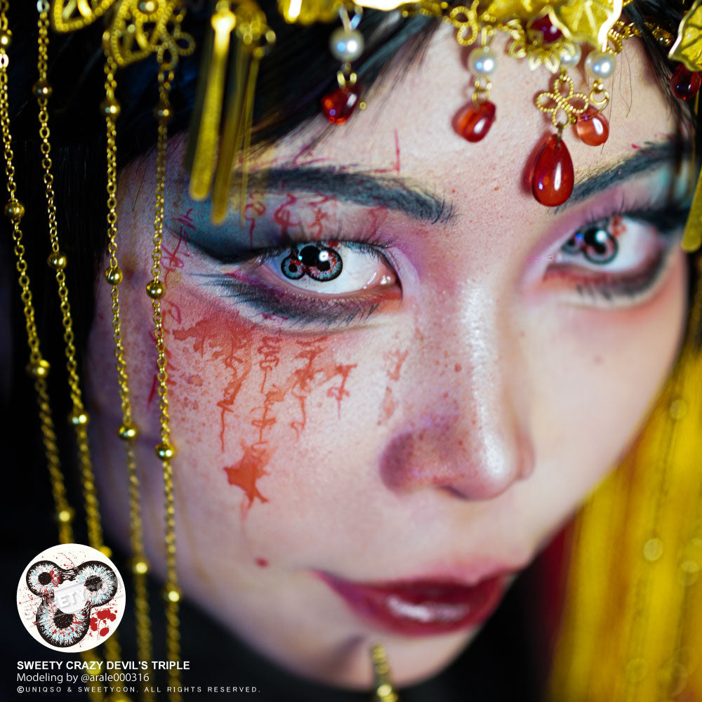 Sweety Crazy Devil's Triple (1 lens/pack)-Colored Contacts-UNIQSO EU