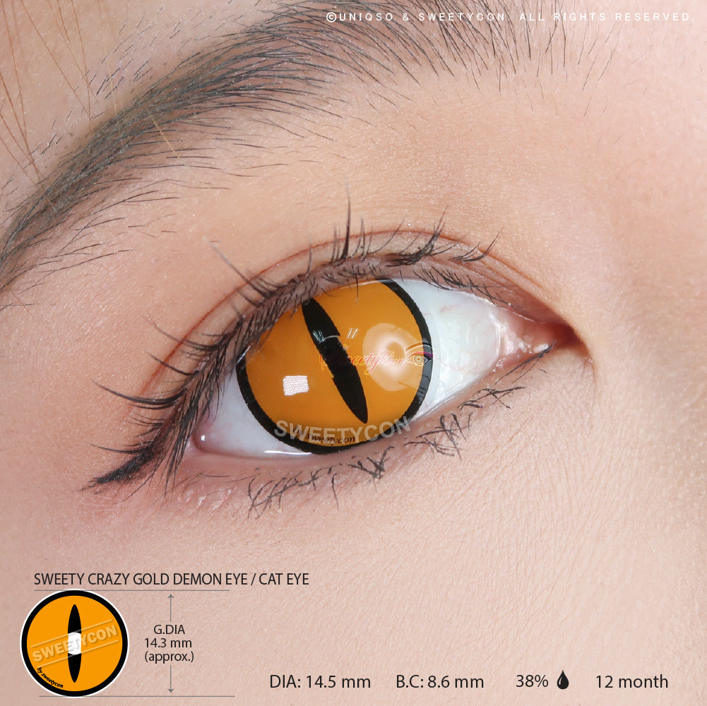 Sweety Crazy Gold Demon Eye / Cat Eye (1 lens/pack)-Crazy Contacts-UNIQSO EU