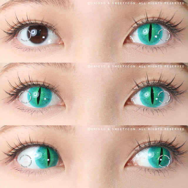Sweety Crazy Green Demon Eye / Cat Eye (New) (1 lens/pack)-Crazy Contacts-UNIQSO EU