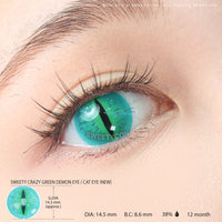 Sweety Crazy Green Demon Eye / Cat Eye (New) (1 lens/pack)-Crazy Contacts-UNIQSO EU