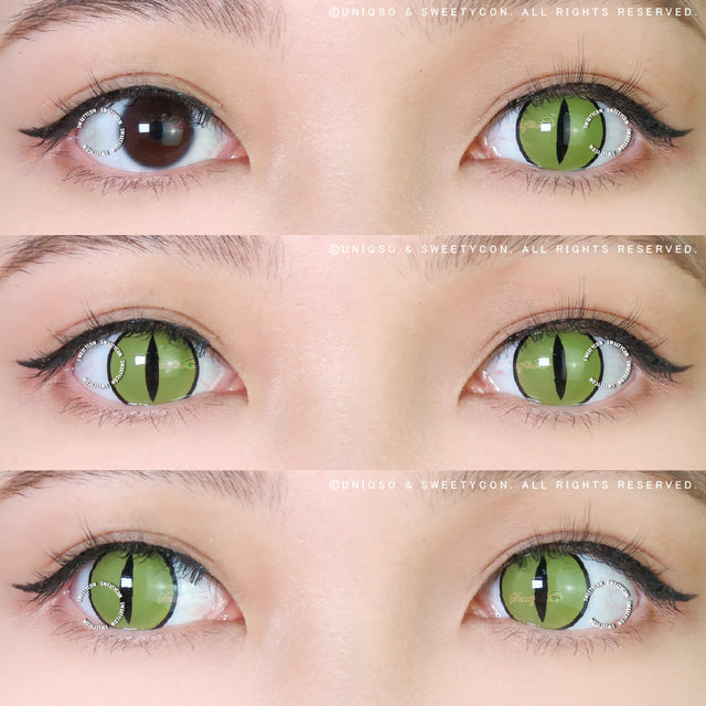 Sweety Crazy Lens Yellow Demon Eye Black Slit (1 lens/pack)-Colored Contacts-UNIQSO EU
