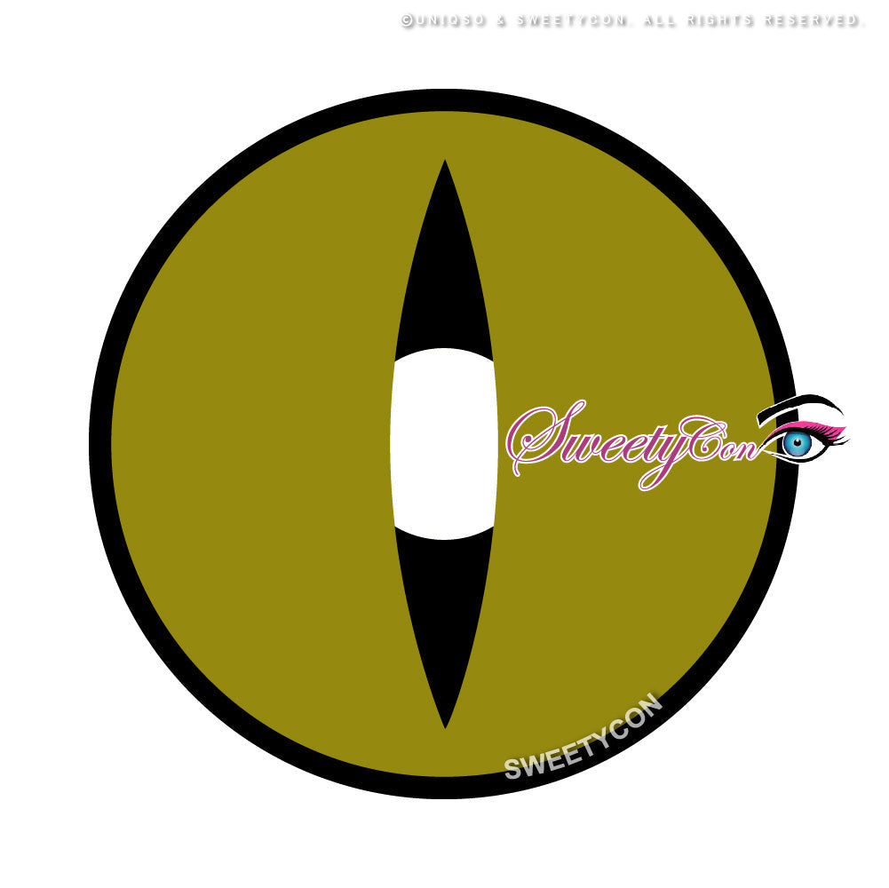 Sweety Crazy Lens Yellow Demon Eye Black Slit (1 lens/pack)-Colored Contacts-UNIQSO EU