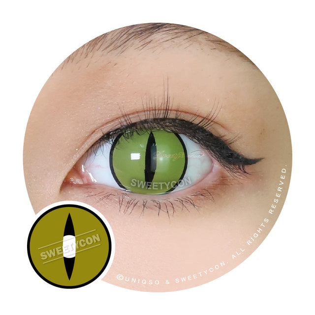 Sweety Crazy Lens Yellow Demon Eye Black Slit (1 lens/pack)-Colored Contacts-UNIQSO EU