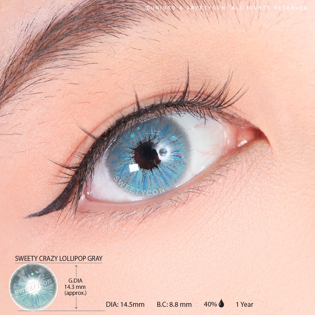 Sweety Crazy Lollipop Gray (1 lens/pack)-Colored Contacts-UNIQSO EU