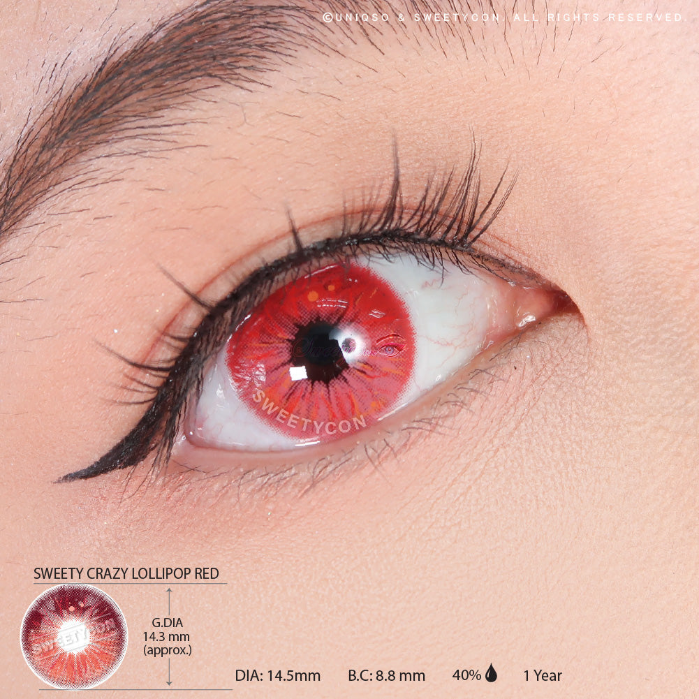 Sweety Crazy Lollipop Red (1 lens/pack)-Colored Contacts-UNIQSO EU