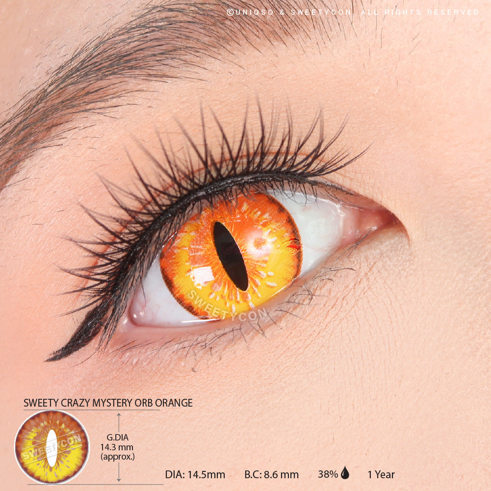 Sweety Crazy Mystery Orb Orange (1 lens/pack)-Crazy Contacts-UNIQSO EU