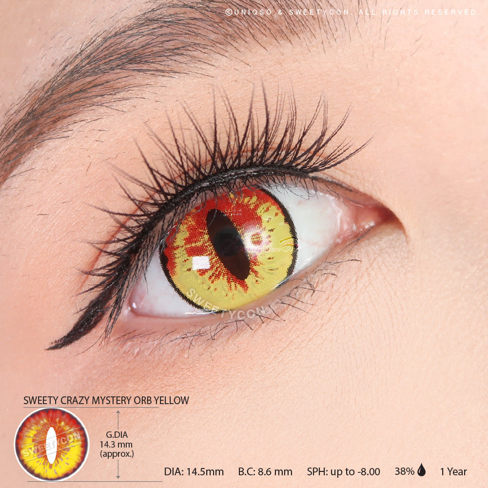 Sweety Crazy Mystery Orb Yellow (1 lens/pack)-Crazy Contacts-UNIQSO EU