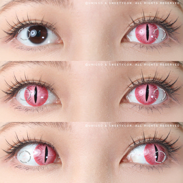 Sweety Crazy Pink Demon Eye / Cat Eye (New) (1 lens/pack)-Crazy Contacts-UNIQSO EU
