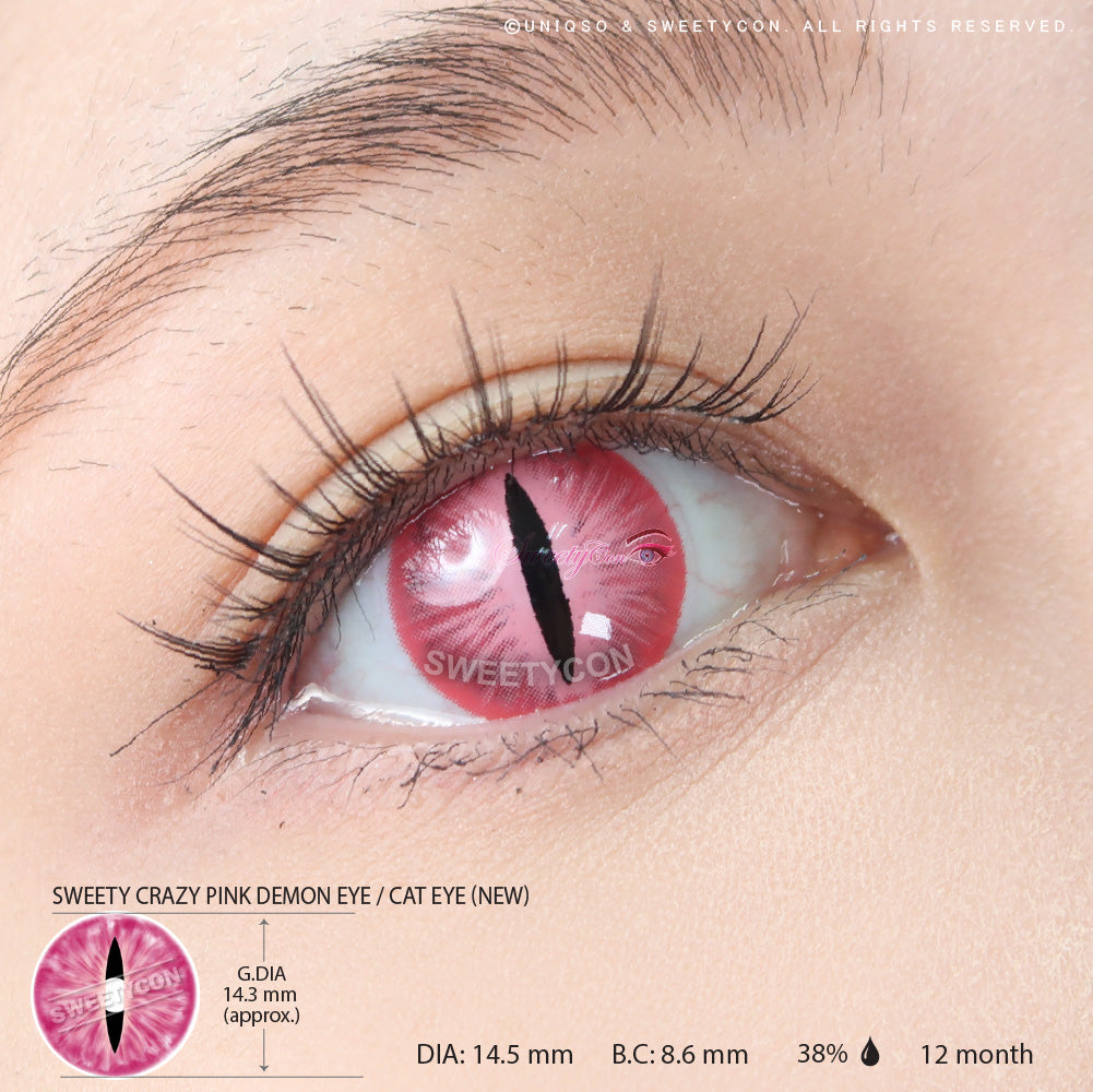 Sweety Crazy Pink Demon Eye / Cat Eye (New) (1 lens/pack)-Crazy Contacts-UNIQSO EU