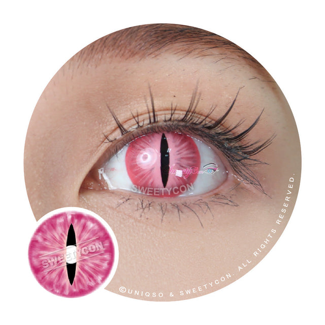 Sweety Crazy Pink Demon Eye / Cat Eye (New) (1 lens/pack)-Crazy Contacts-UNIQSO EU