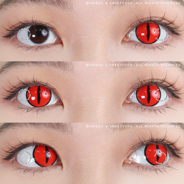 Sweety Crazy Red Demon Eye / Cat Eye (1 lens/pack)-Crazy Contacts-UNIQSO EU
