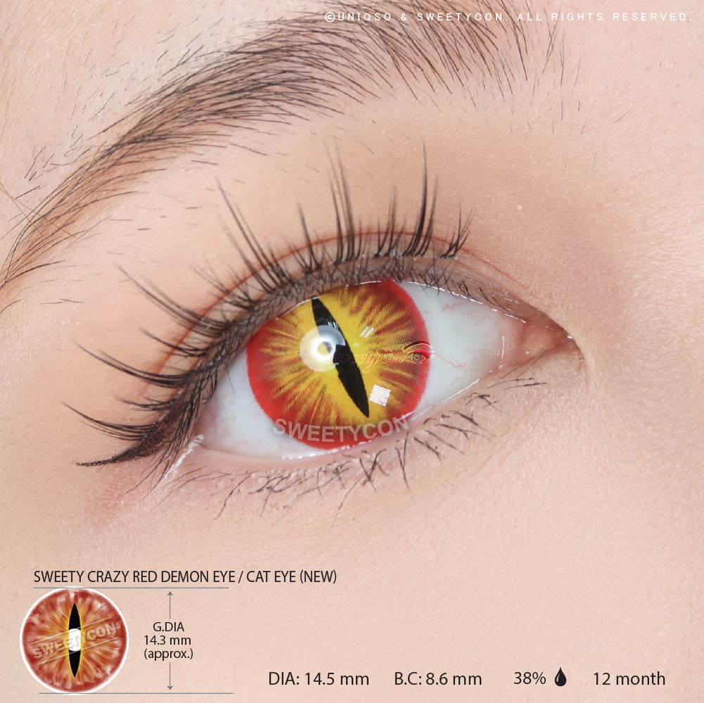 Sweety Crazy Red Demon Eye / Cat Eye (New) (1 lens/pack)-Crazy Contacts-UNIQSO EU