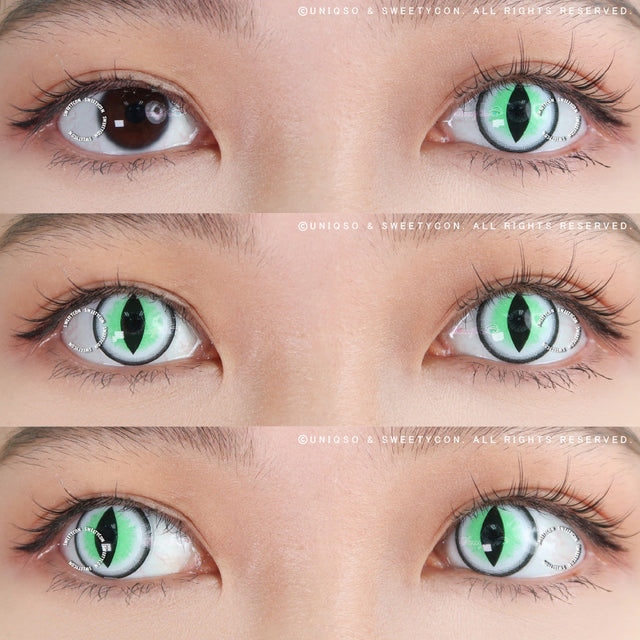 Sweety Crazy Sexy Cat Eye Green (1 lens/pack)-Crazy Contacts-UNIQSO EU